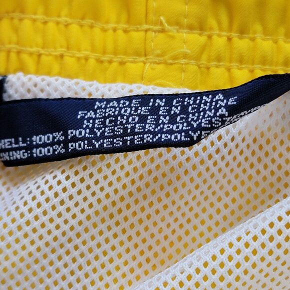 Vtg Tommy Hilfiger Trunks Swim Shorts XXL 2XL Yellow Mesh Lining Drawstring 2001 - Picture 6 of 8